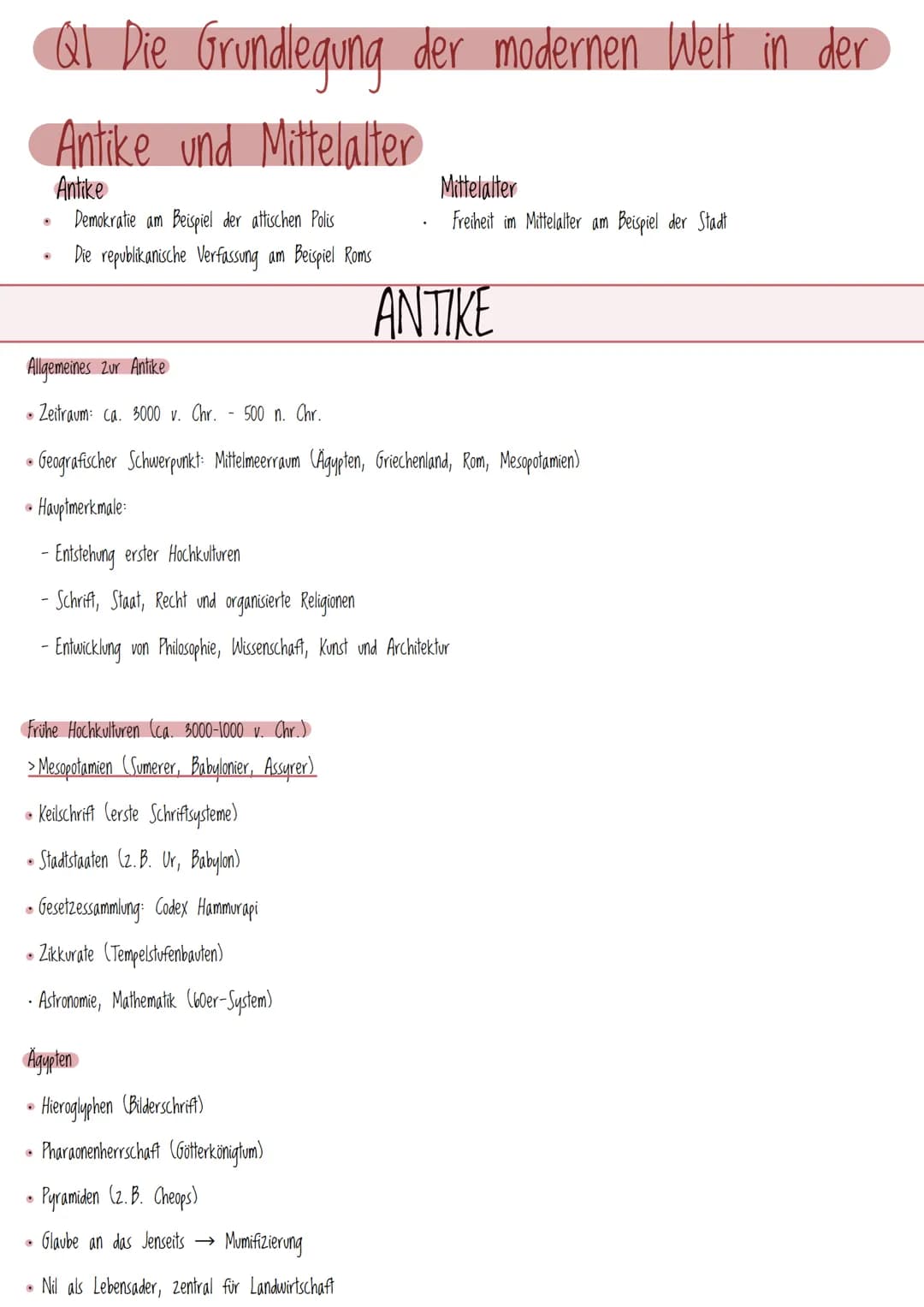 Abitur 2025 Geschichte Antike & Mittelalter