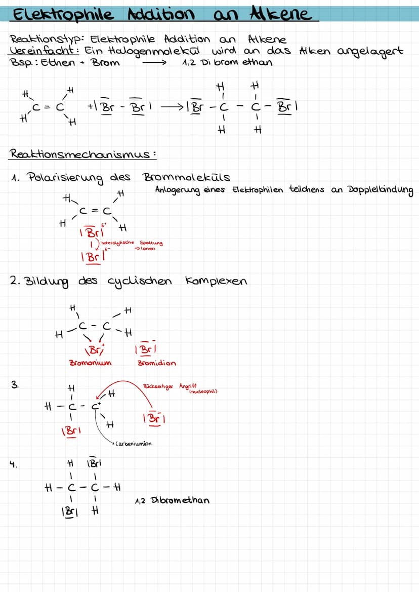 Die radikalische Substitution
Um diesen Reaktionstypen schrittweise nachvollziehen zu können, schreibt man den Reaktionsverlauf häufig in Te