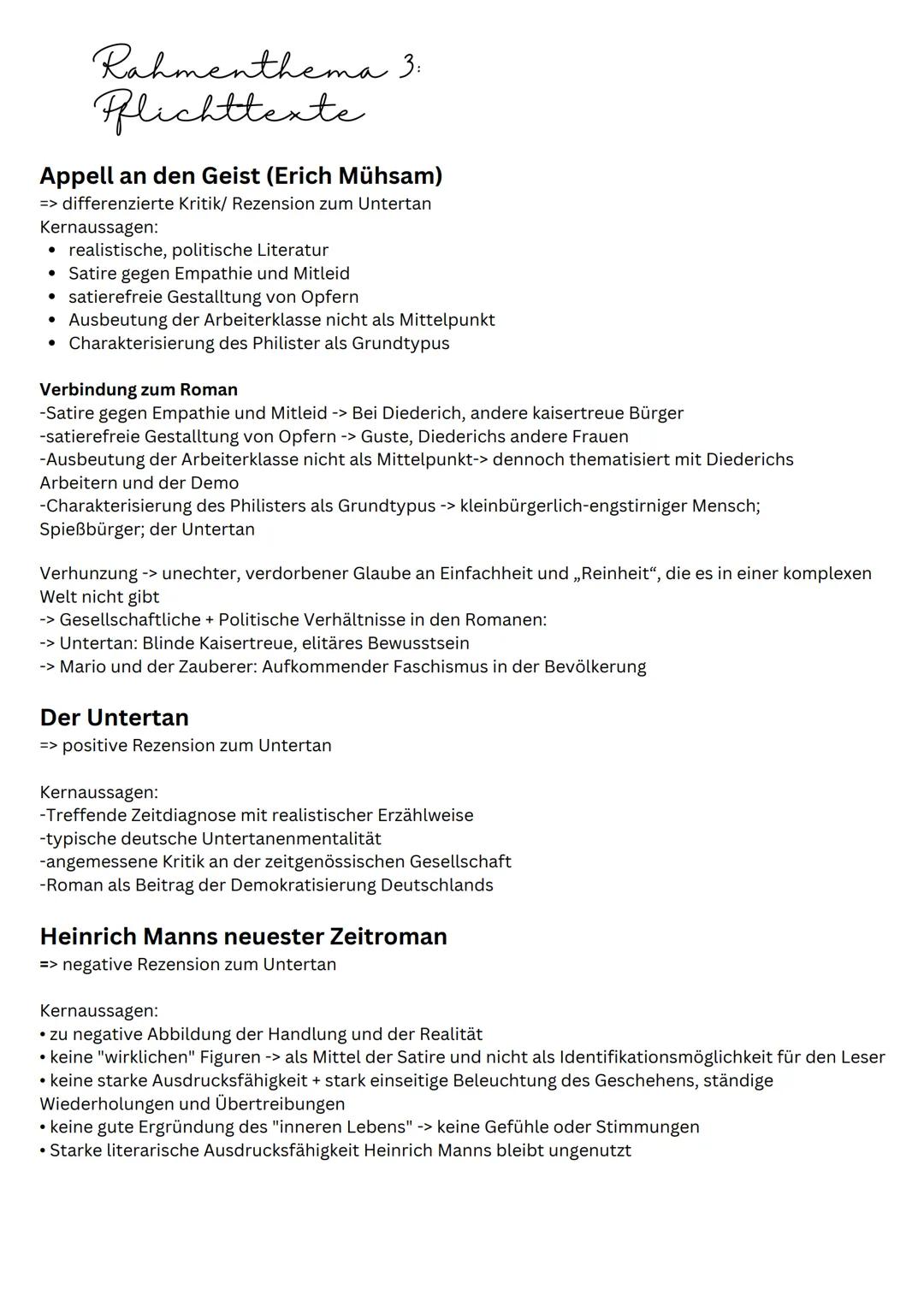 Rahmenthema 3:
Der Untertan
Allgemeines
Titel: Der Untertan
Autor: Heinrich Mann
Jahr: 1914/1918
Form: Roman
Wichtige Themen:
-Figurenkonste