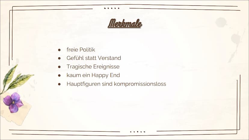 Sturm & Drang
(1765-1785)
*Pom 1
Was ist
eine
Epoche?
2
Was ist
Sturm und
Drang?
3
Entstehung
Inhaltsverzeichnis
4
Merkmale
5
Themen
6
Gattu
