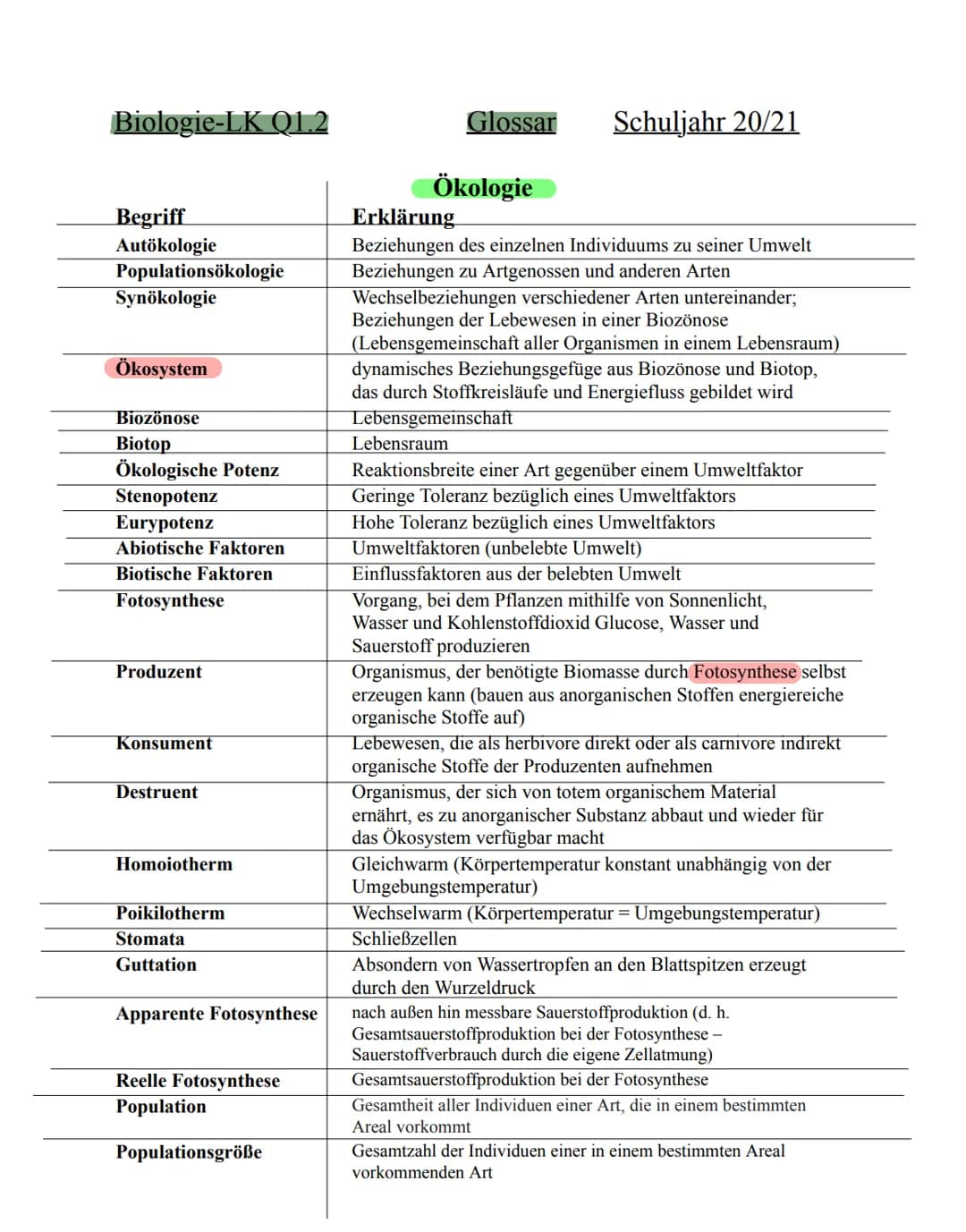 Biologie
Klausur 4
~ Okologie 1.2~ Parasitismus
Parasitismus ist das Zusammenleben von
Organismen verschiedener Arten mit
einseitigem Nutzen