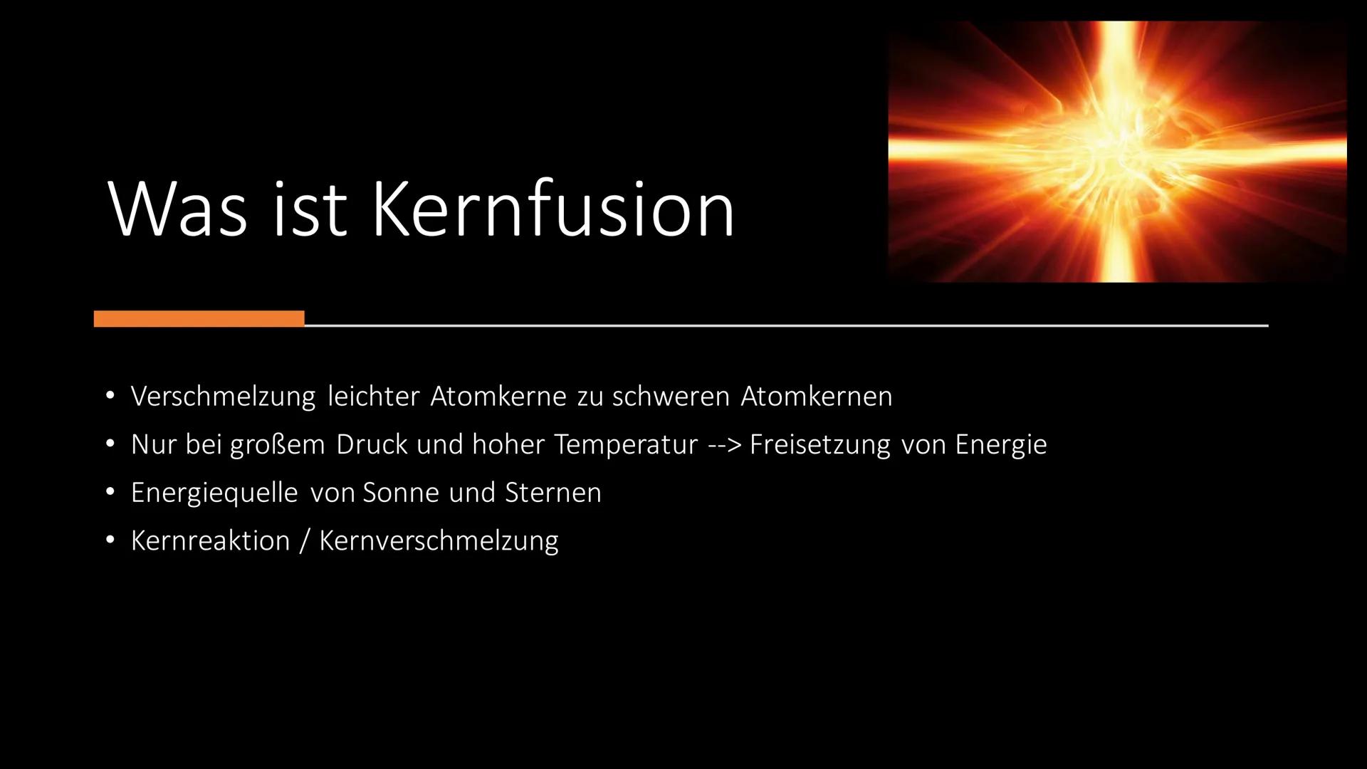 Kernfusion

Nikola Stendera
Klasse: 10D
Fach: Physik
Thema: Kernfusion
Lehrer: Daniel Saier # Gliederung

*   Was ist Kernfusion
*   Wie fun