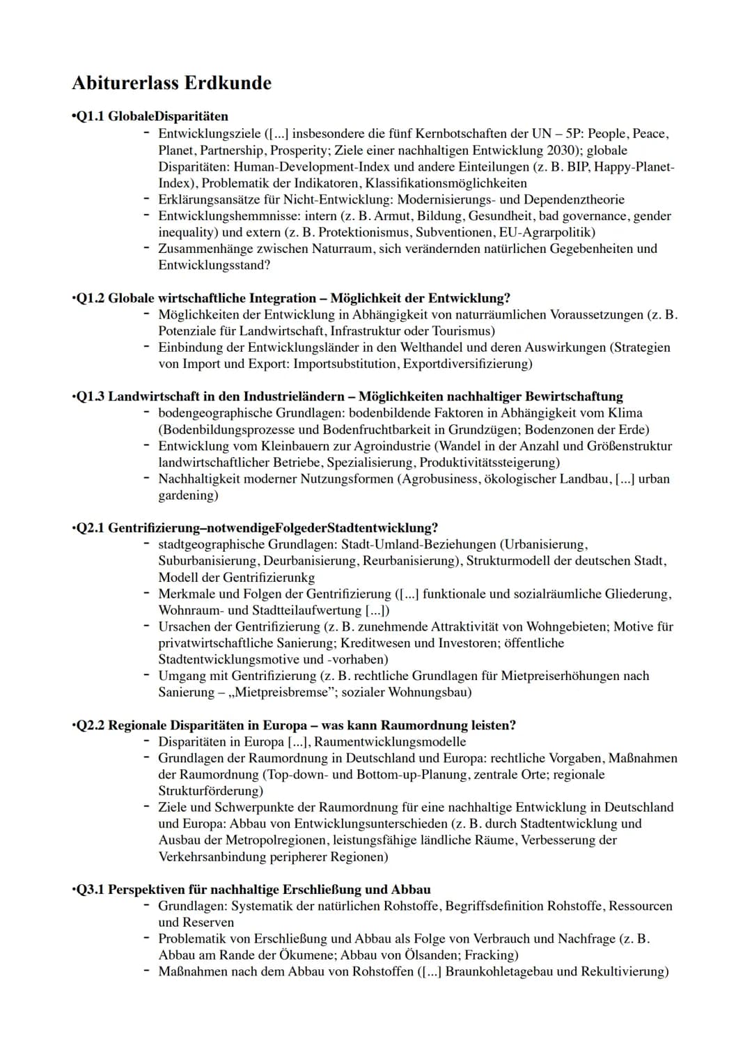 Abiturerlass Erdkunde
Q1.1 GlobaleDisparitäten
Entwicklungsziele ([...] insbesondere die fünf Kernbotschaften der UN-5P: People, Peace,
Plan