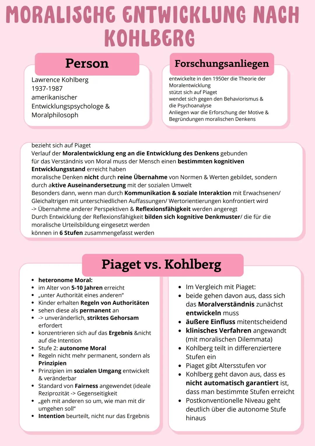 # MORALISCHE ENTWICKLUNG NACH
# KOHLBERG

## Person

Lawrence Kohlberg
1937-1987
amerikanischer
Entwicklungspsychologe &
Moralphilosoph

## 