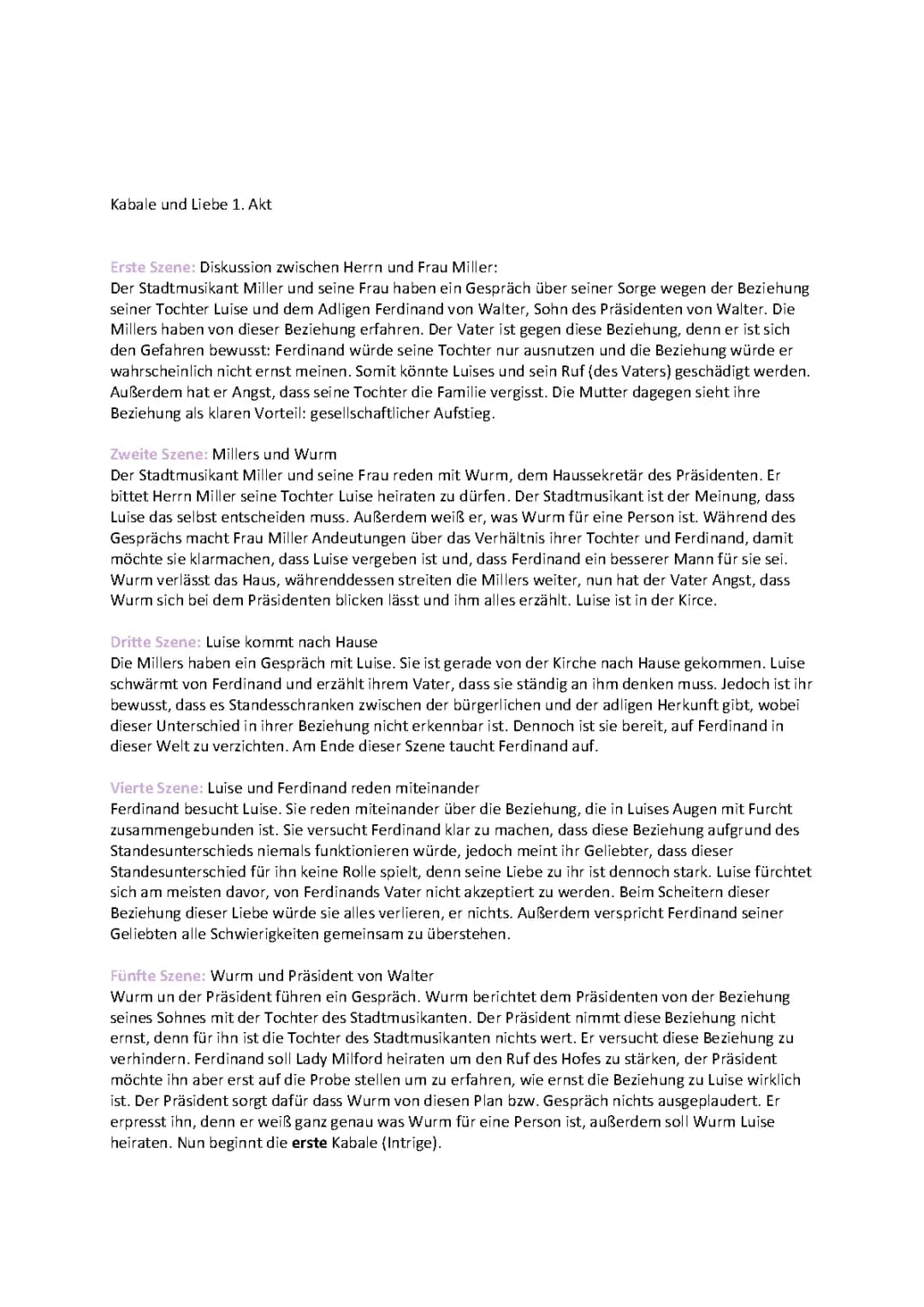 Kabale und Liebe 1. Akt