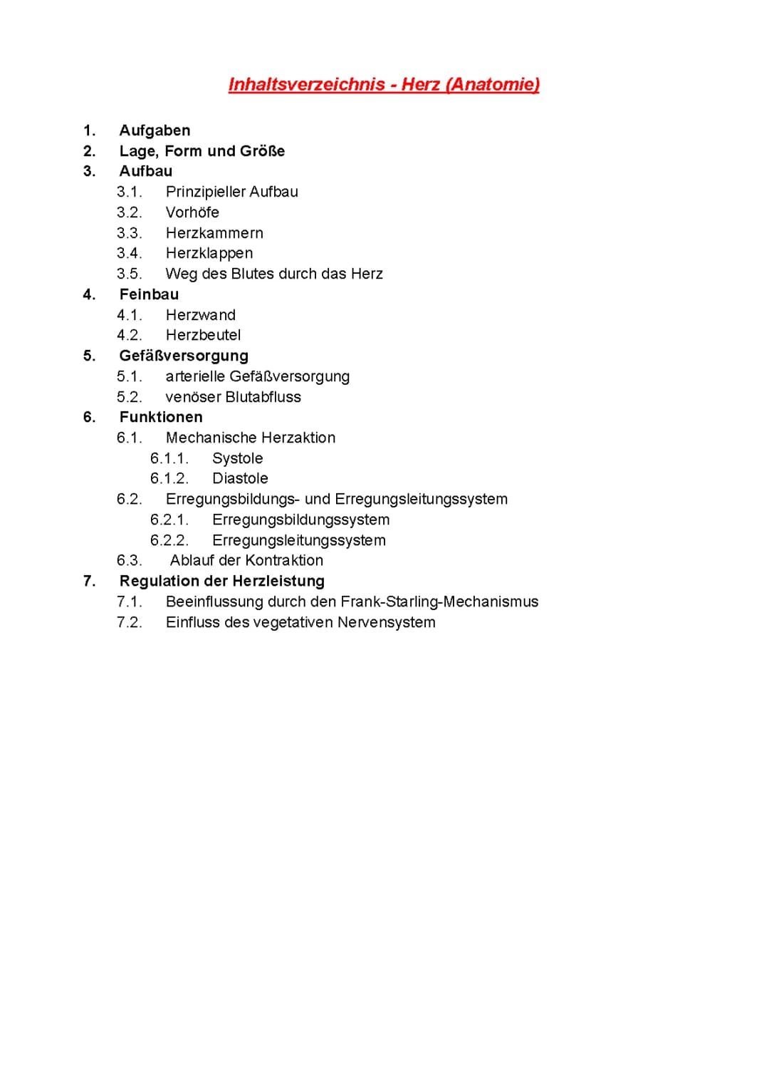 Das Herz Anatomie