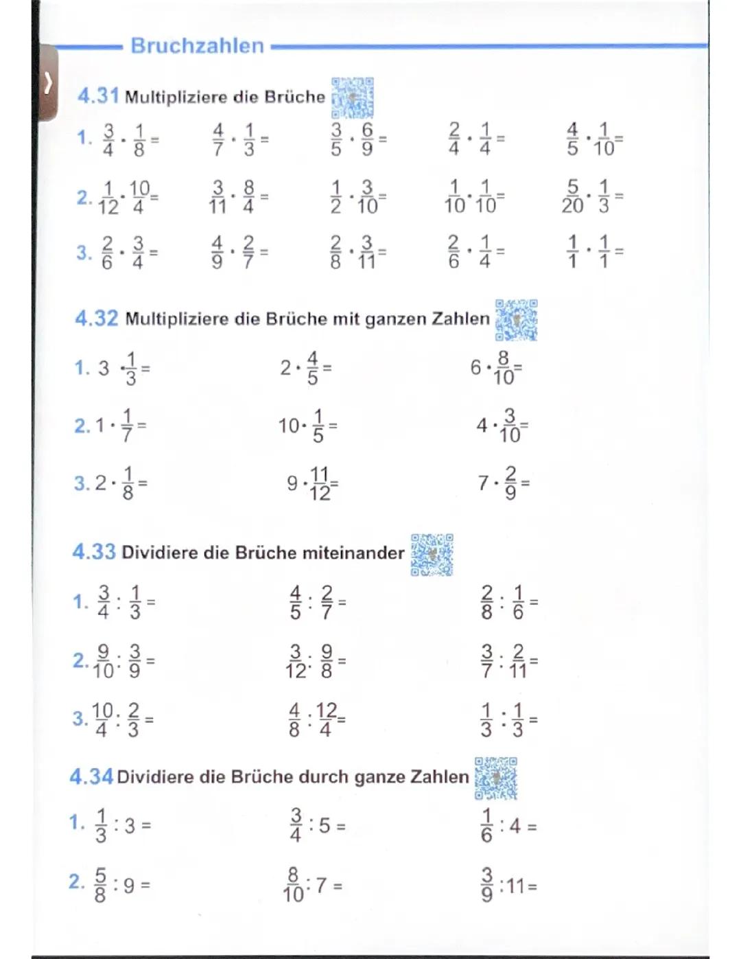 Mathe Brüche Übung 