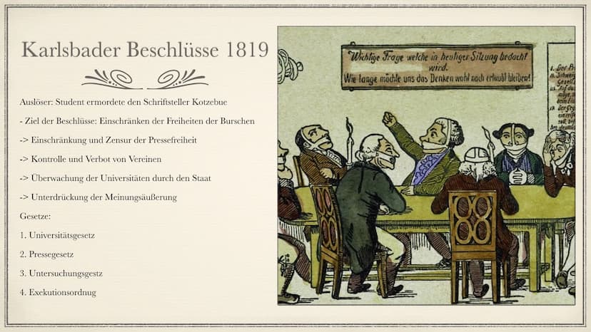 1814/15
Wiener Kongress
Entscheidung über politisches und ländliches Aussehen Europas
- Konferenz bevollmächtigter Vertreter aus etwa 200 St