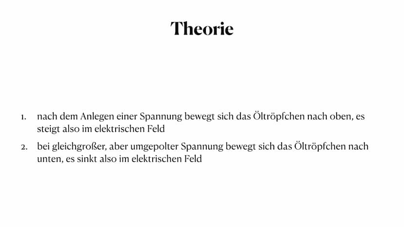 der Millikan - Versuch
die Gleichfeldmethode
Sophie Antonik und Nele Brockmeyer ●
●
●
Gewichtskraft und Auftriebskraft
elektrische Kraft
Sto