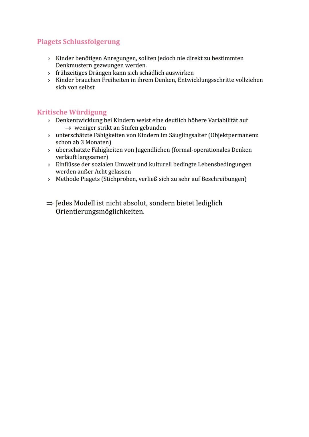 Jean Piaget-
Die kognitive Entwicklung des Kindes
Grundlegend ist der enge Zusammenhang von Handeln und Denken.
→ Das Kind handelt, dadurch 