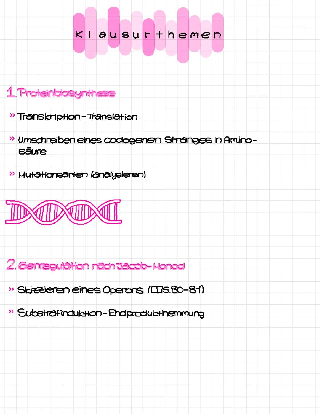 Proteinbiosynthese und Genregulation