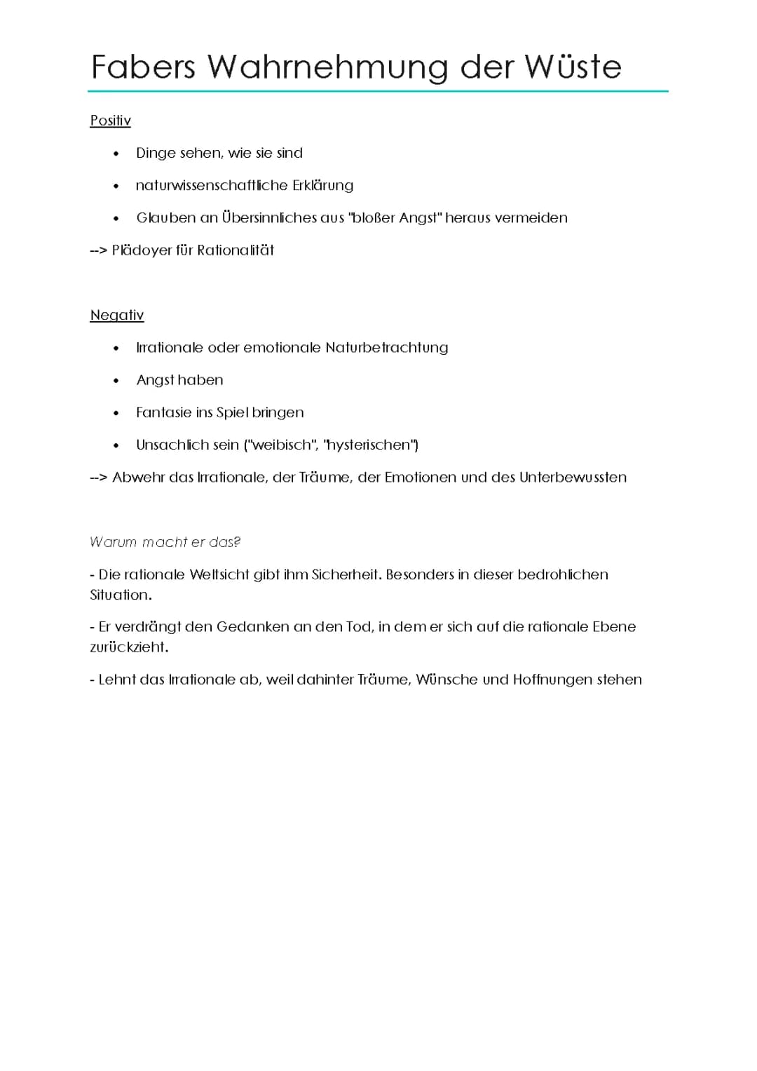 Homo Faber - Analyse der Wüstenszene