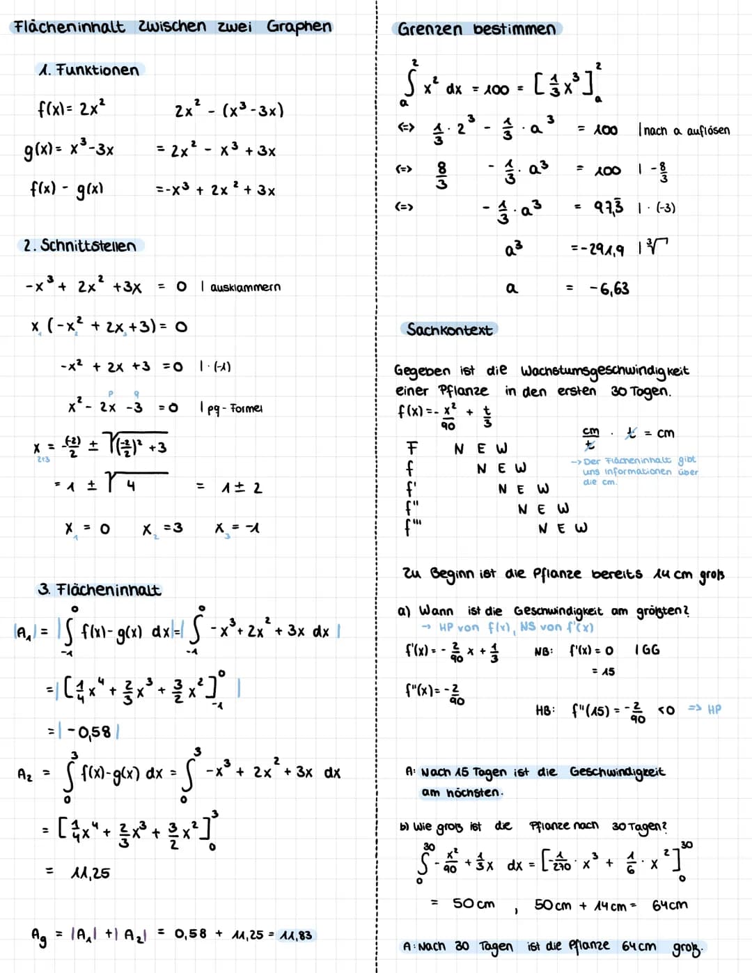 Stammfunktion
f(x) = ax
4/5
Beispiel:
f(x) =
Integral-
->
n
fal=-x+6
bis 3
INTEGRALRECHNUNG
Da die Konstante (zanie onne variable)
durch das
