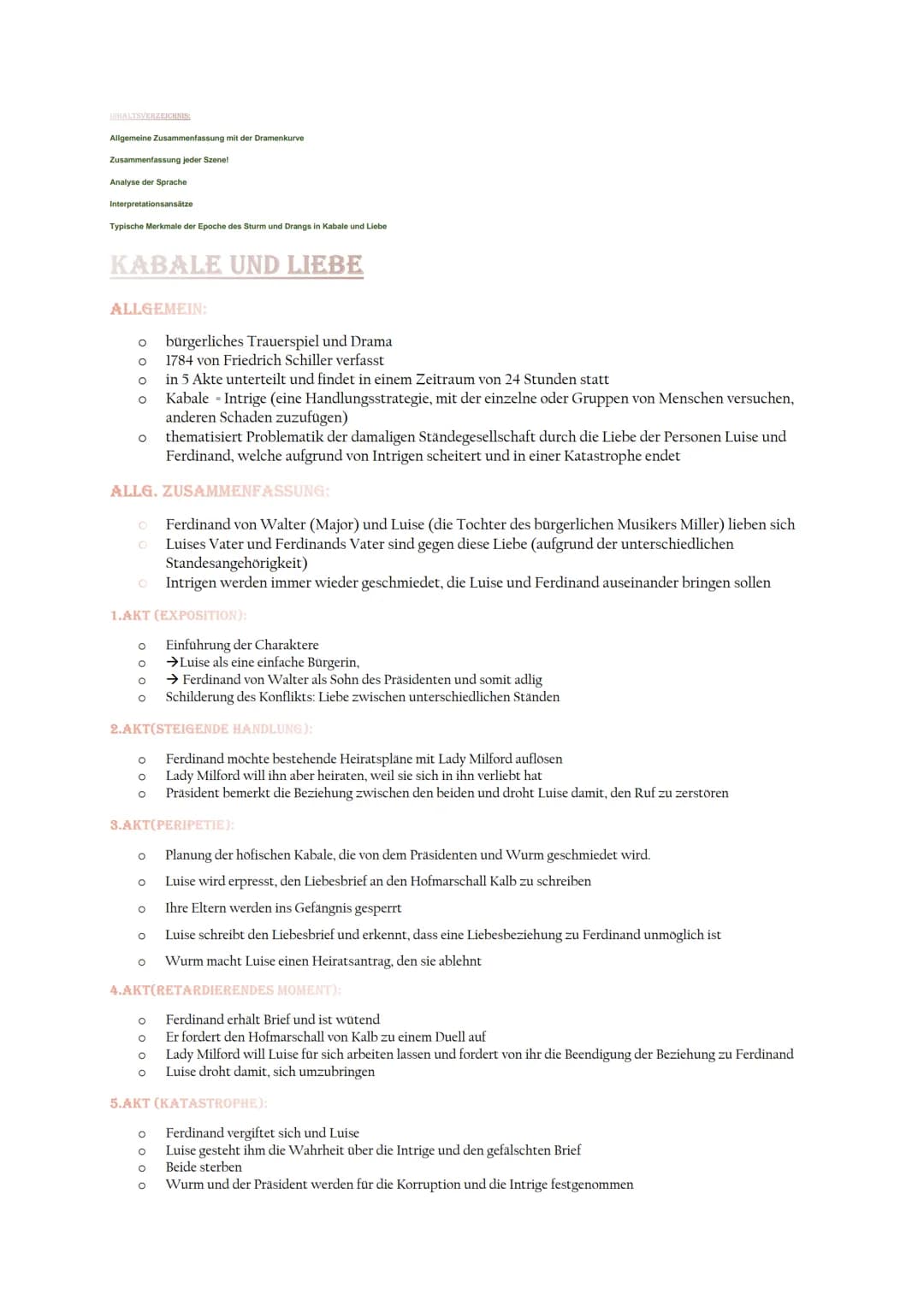 INHALTSVERZEICHNIS:
Allgemeine Zusammenfassung mit der Dramenkurve
Zusammenfassung jeder Szene!
Analyse der Sprache
Interpretationsansätze
T