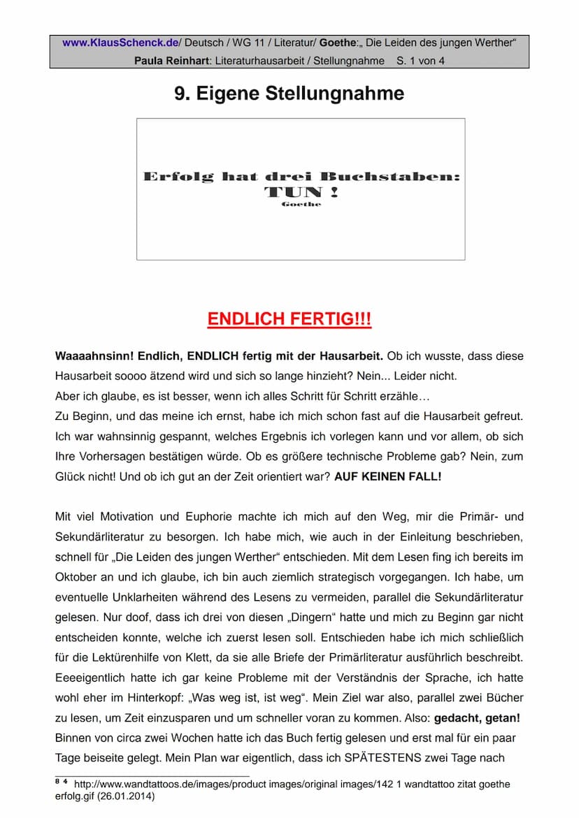 www.KlausSchenck.de / Deutsch / WG 11 / Literatur /
Johann Wolfgang Goethe: „Die Leiden des jungen Werther"
Andreas Neckermann: Literaturhau