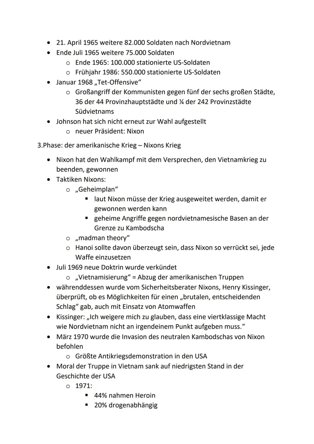 ,,Der 30-jährige Krieg des 20. Jahrhunderts":
Amerikas ,,neuer“ Krieg? – Der Vietnamkrieg
Kennzeichne im Wesentlichen folgende Aspekte zum V