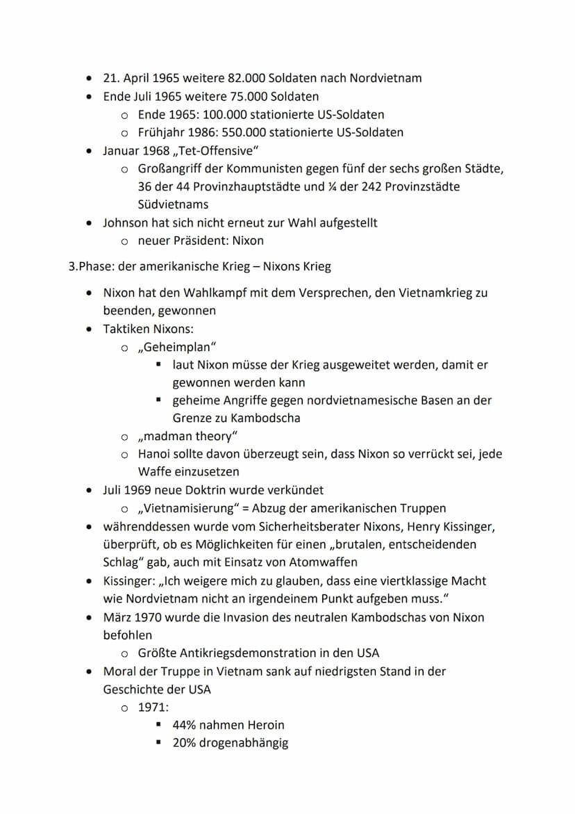 ,,Der 30-jährige Krieg des 20. Jahrhunderts":
Amerikas ,,neuer“ Krieg? – Der Vietnamkrieg
Kennzeichne im Wesentlichen folgende Aspekte zum V