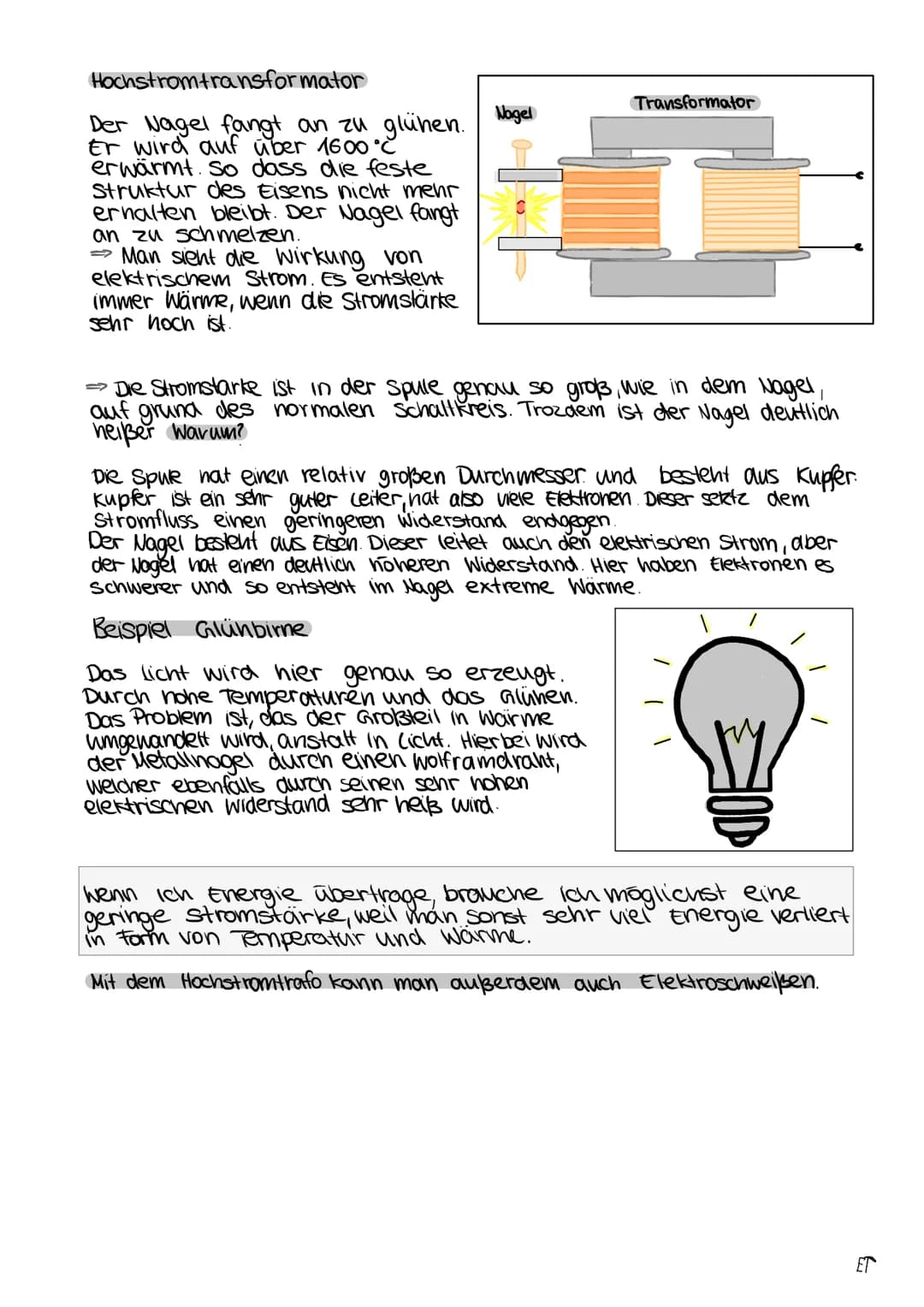 Transformation
Hochspannungstransformator
Ein Hochspannungstransformator ist ein Transformator, welcher für eine
sehr hohe Wechselspannung e
