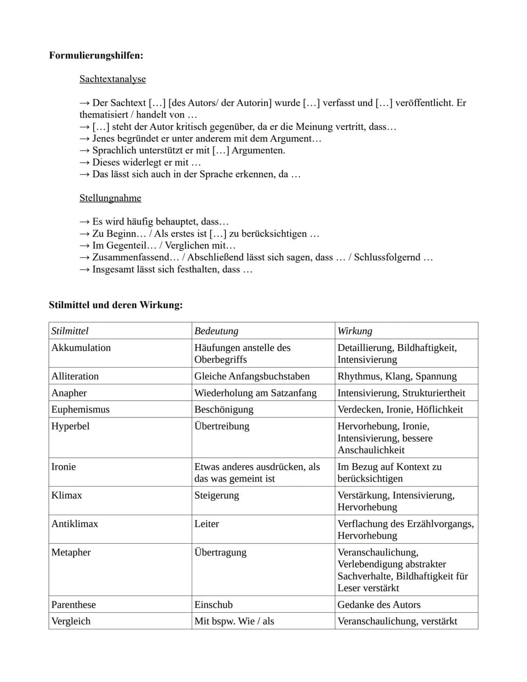 Struktur:
Sachtextanalyse
➤ Einleitung
→ Einleitungssatz (Autor:innen, Titel, Textsorte, Entstehungszeit, Quelle, Thema!)
→ Position des Aut