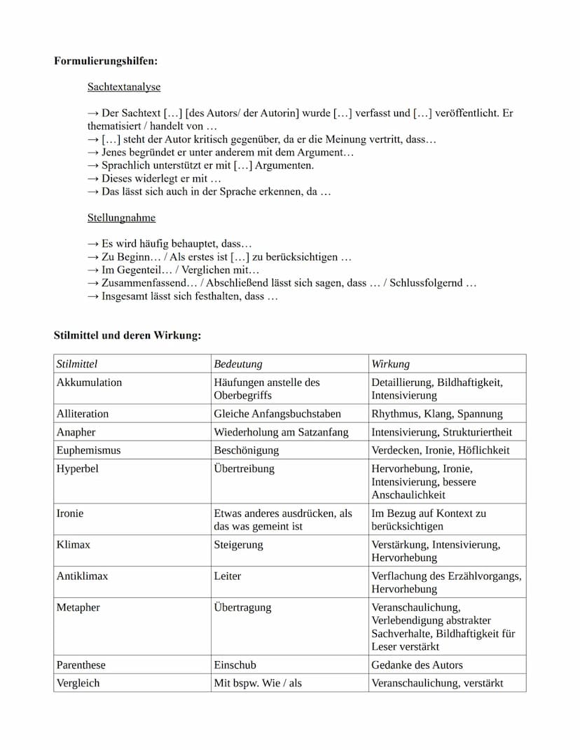 Struktur:
Sachtextanalyse
➤ Einleitung
→ Einleitungssatz (Autor:innen, Titel, Textsorte, Entstehungszeit, Quelle, Thema!)
→ Position des Aut