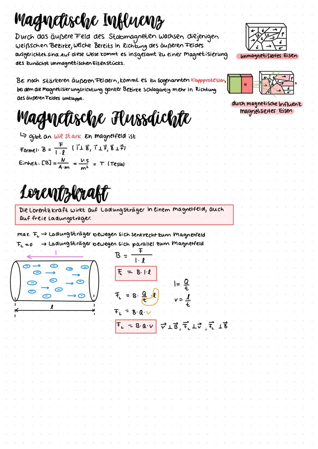 Magnetisches Feld
Dauermagneten
-bestehen aus ferromagnetischen Stoffen
winzige Strukturen, die sich wie magnete verhalten
unmagnetisierter 