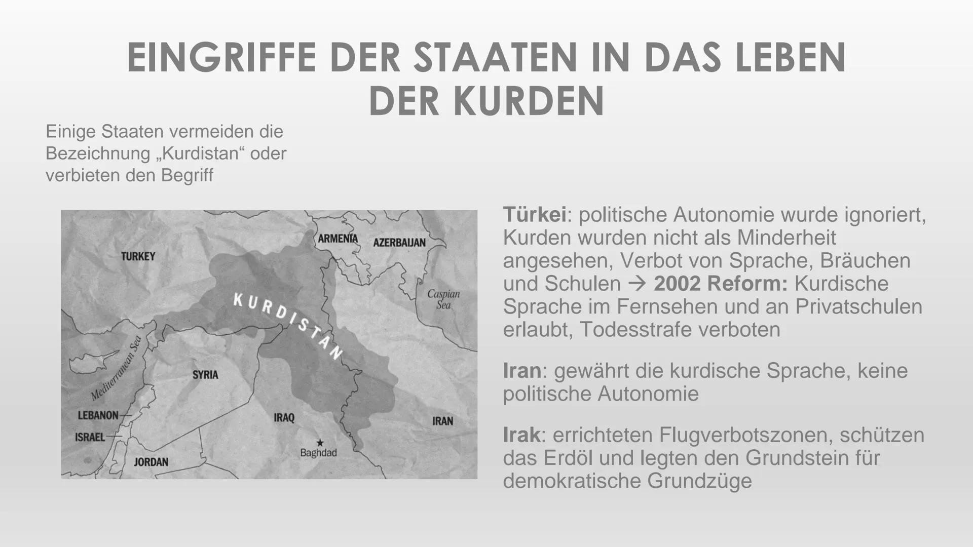 VÖLKER OHNE STAAT
Lucie, Antoina, Omjail Herr Wolf| GGK 1. Was braucht ein Staat?
2. Kurdistan
O Informationen
O Einteilung
O Ursprung und B