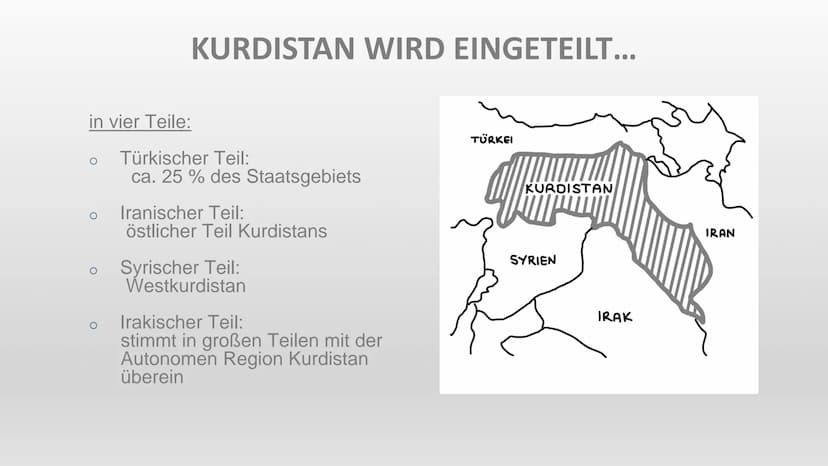 VÖLKER OHNE STAAT
Lucie, Antoina, Omjail Herr Wolf| GGK 1. Was braucht ein Staat?
2. Kurdistan
O Informationen
O Einteilung
O Ursprung und B
