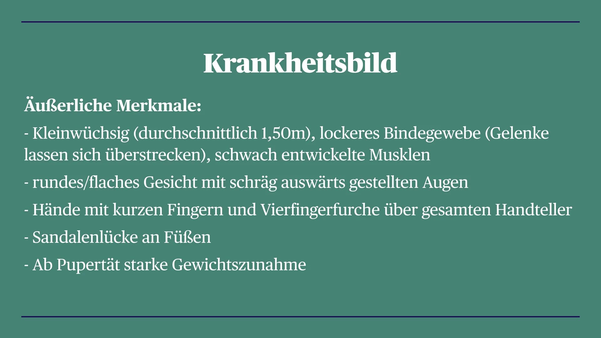 Trisomie 21
Down-Syndrom
Zoe, Louisa, Alina, Linda, La Toya, Talida, Emma, Diana Gliederung
- Definition
- Krankheitsbild
- Entstehung der F