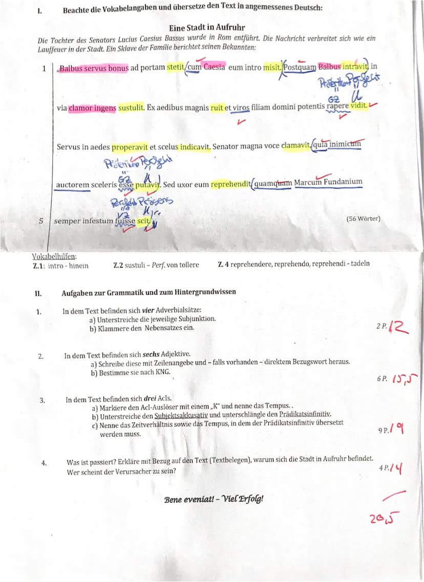 Vokabelhilfen:
Z.1: intro - hinein
1. Adverbialsätze ->Subjunktion
2. Adjektive:
Zeile
Z. 1
Z. 2
Z. 3
Z. 4
Z. 5
Z. 8
Z.2 sustuli-Perf. von t