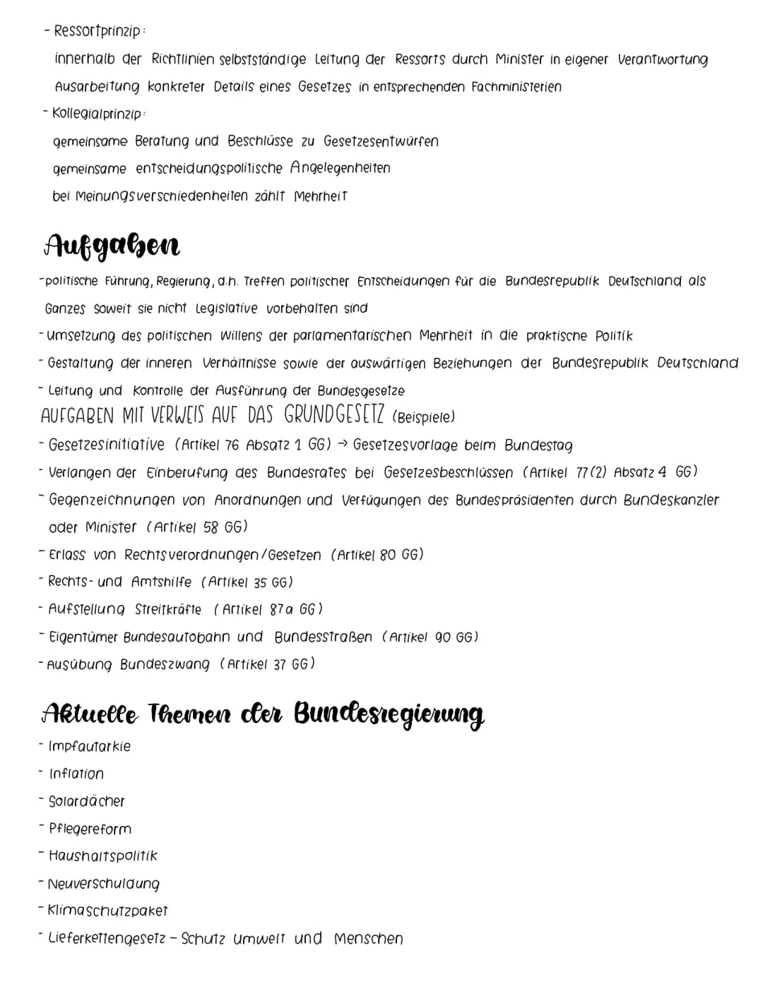 ⁹C VORTRAG VERFASSUNGSORGANE DER BRD
Bundesregierung
Begriff
Die Bundesregierung ist die Regierung der Bundesrepublik Deutschland und besteh