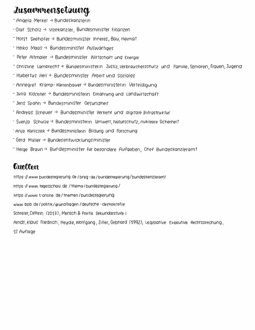 ⁹C VORTRAG VERFASSUNGSORGANE DER BRD
Bundesregierung
Begriff
Die Bundesregierung ist die Regierung der Bundesrepublik Deutschland und besteh