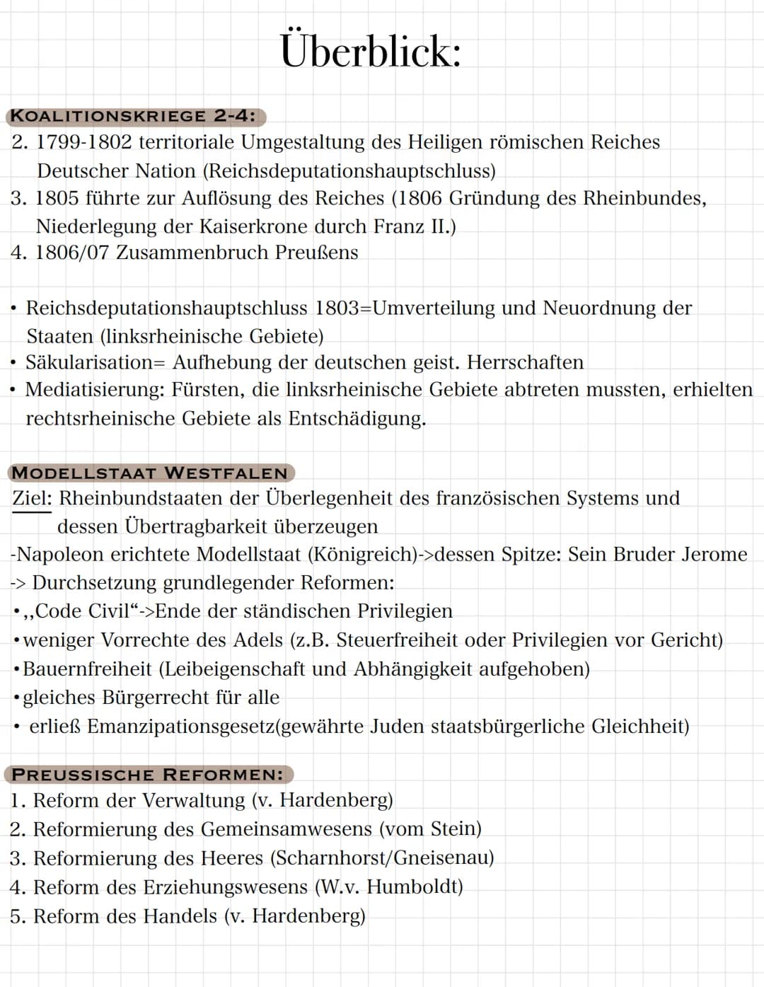 Geschichte
Thema: Deutschland 1789-1815(und Napoleon)
NAPOLEONS INNENPOLITIK
Ziele: Sicherung innerer Ruhe & Bild eines perfekten Staates un