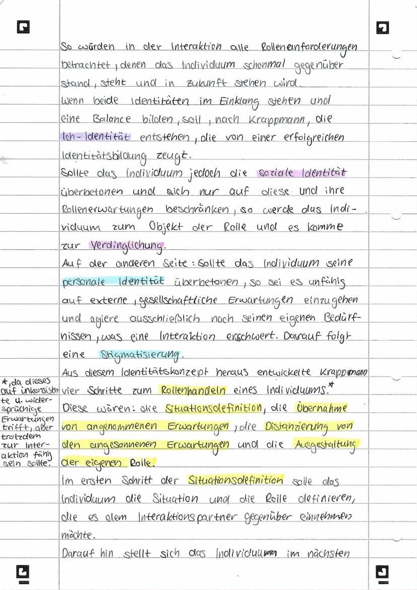 G
Identitätsbegriff
SOZIALE IDENTITÄT
-gesellschaftliche Erwartungen
an das Individuum, sich in
einer Rolle zu verhalten wie
alle anderen
->