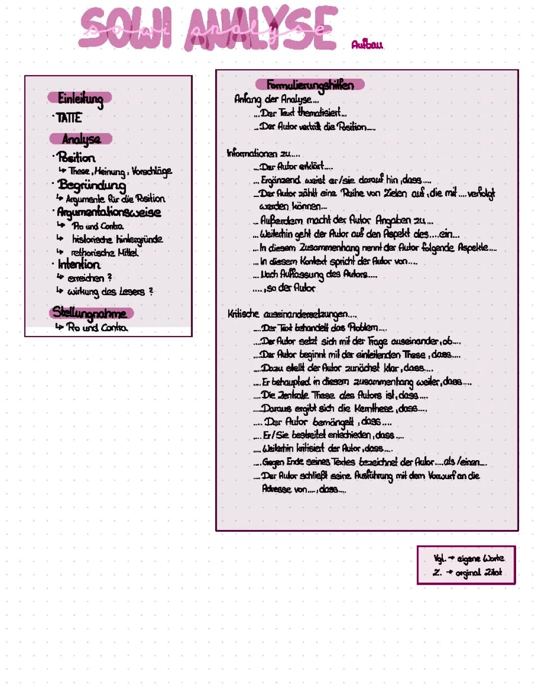 Sowie Analyse Aufbau