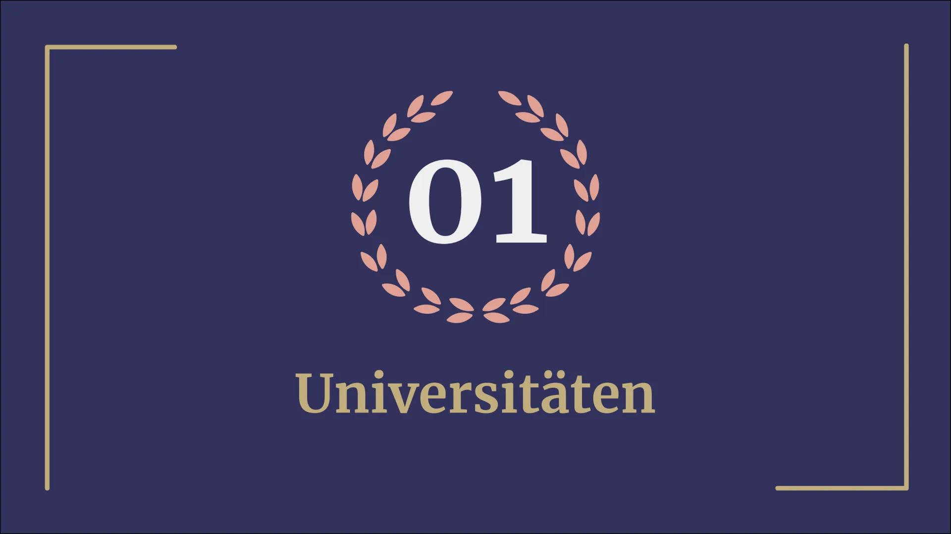 L
Studium
"Jaacce"
Universitäten,
Fachhochschulen,
BA-Studiengänge
Von Lea, Boris, Justin und Kyra L
01
Universität
04
BA-Studiengänge
Glied
