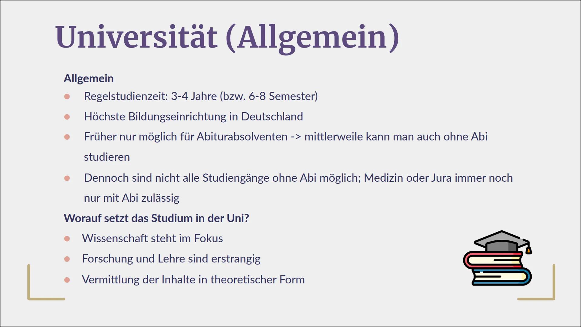 L
Studium
"Jaacce"
Universitäten,
Fachhochschulen,
BA-Studiengänge
Von Lea, Boris, Justin und Kyra L
01
Universität
04
BA-Studiengänge
Glied