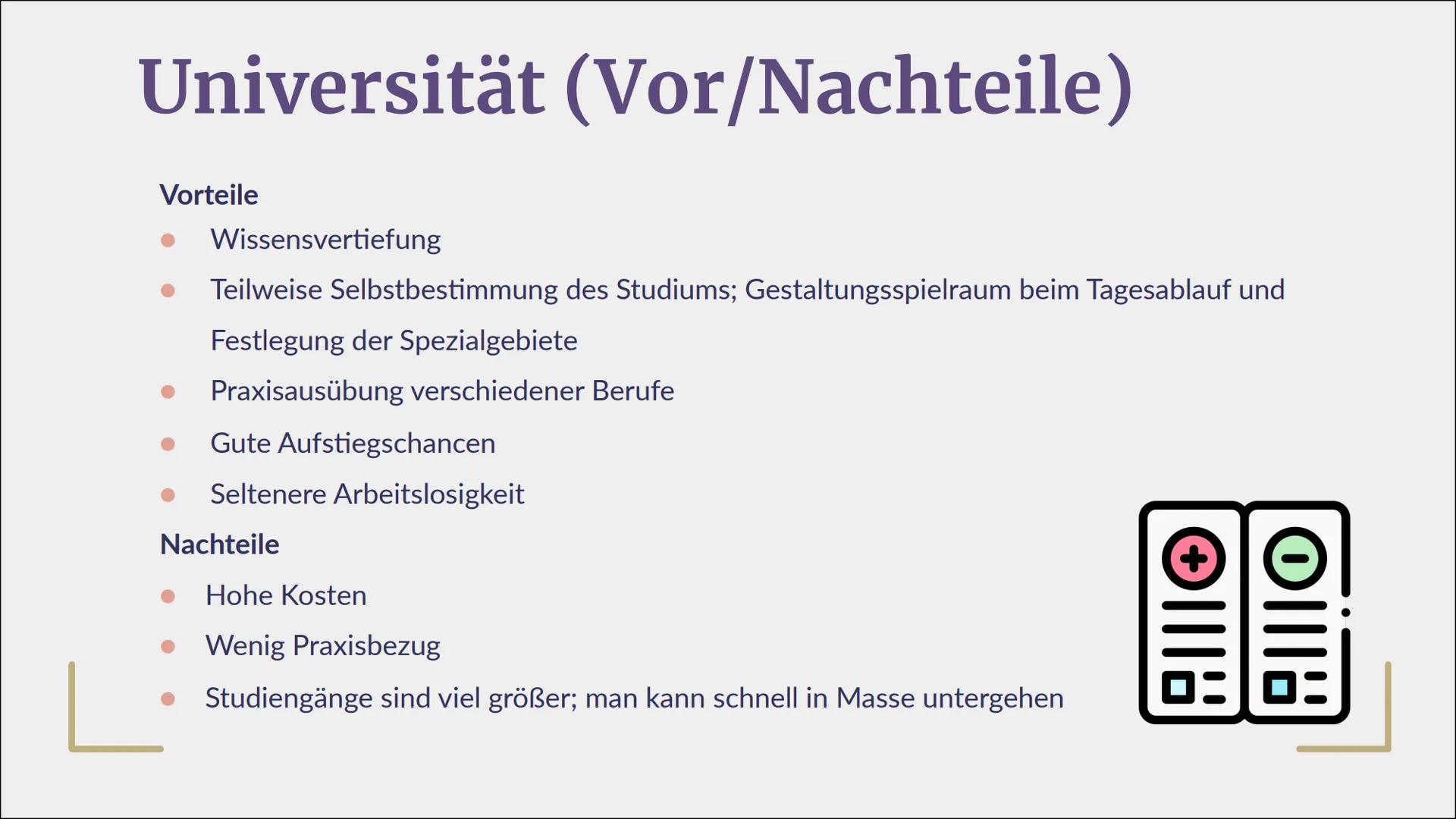 L
Studium
"Jaacce"
Universitäten,
Fachhochschulen,
BA-Studiengänge
Von Lea, Boris, Justin und Kyra L
01
Universität
04
BA-Studiengänge
Glied