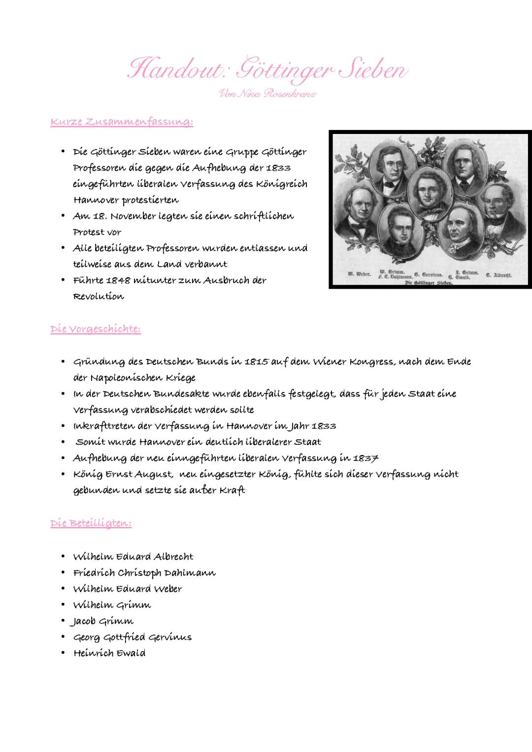 Die Geschichte der Göttinger Sieben