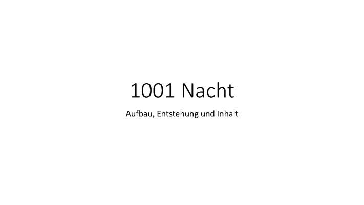 Know 1001 Nacht  thumbnail