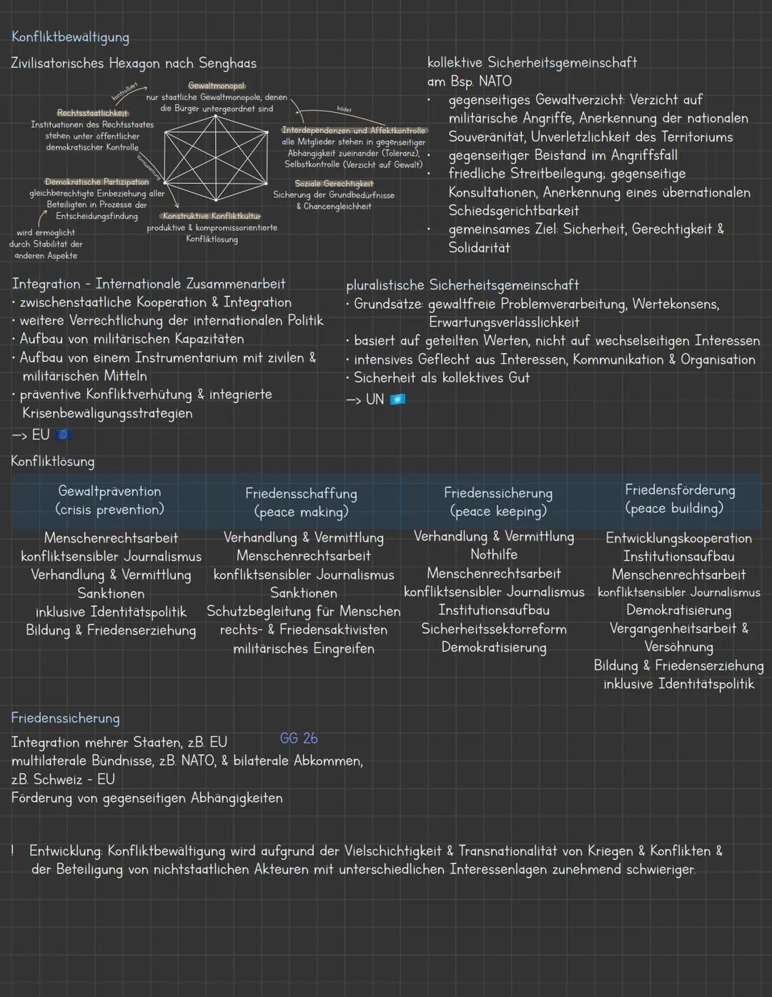 Konflikte und Kriege
Ursachen
Definition
Alte Kriege
Neue Kriege
Definition
Gewaltformen
30
Frieden
sozioökonomische (Bedeutung der Ressourc