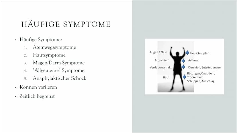 ALLERGIE • Definition & Grundlagen
●
Entstehung einer Allergie
Arten einer Allergie
Häufige Symptome
Beispiele der Symptome
Diagnose & Test
