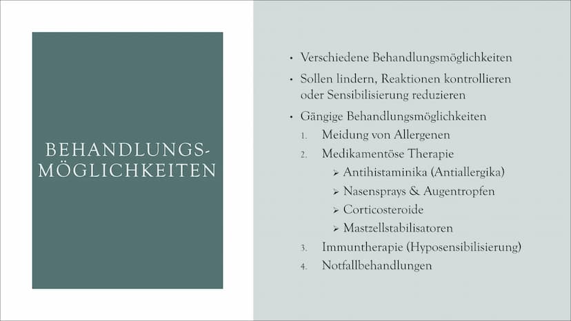 ALLERGIE • Definition & Grundlagen
●
Entstehung einer Allergie
Arten einer Allergie
Häufige Symptome
Beispiele der Symptome
Diagnose & Test
