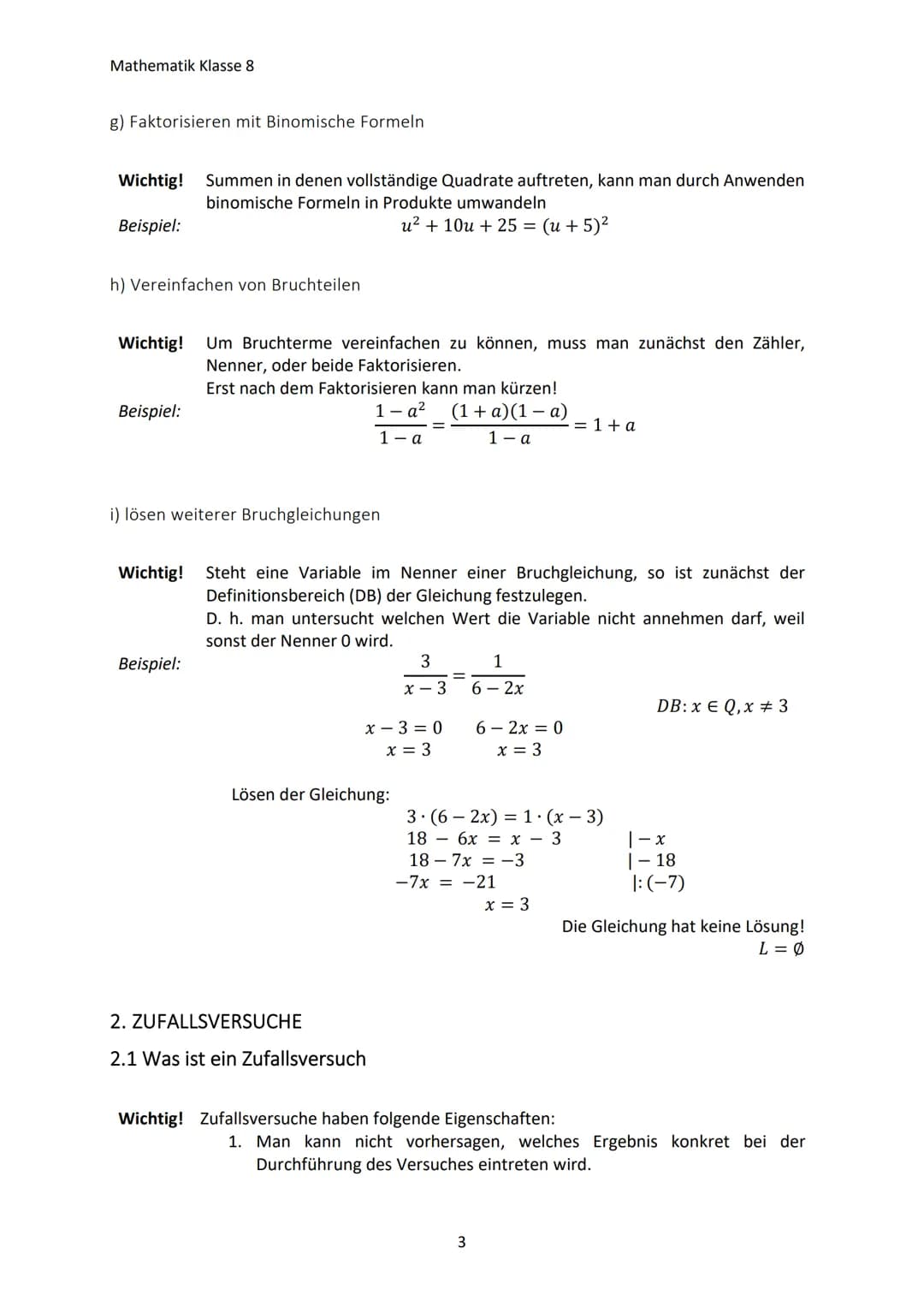 Mathematik Klasse 8
1. TERME UND GLEICHUNGEN
1.1 Arbeiten mit Termen
a) Was ist ein Term?
Wichtig! Zahlen, Größen, Variablen oder sinnvolle 