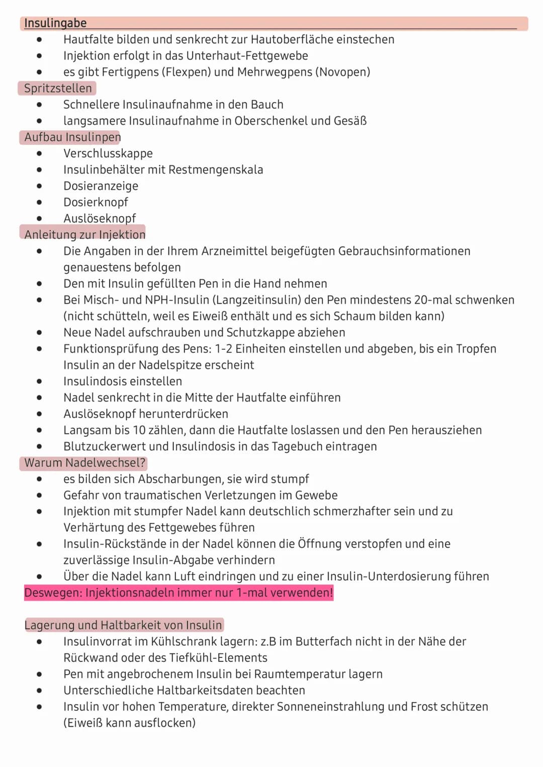 1. Definition
Als Injektion bezeichnet man die parenterale Verabreichung von Medikamenten oder
anderen Stoffen nach Arztanordnung in das Gew