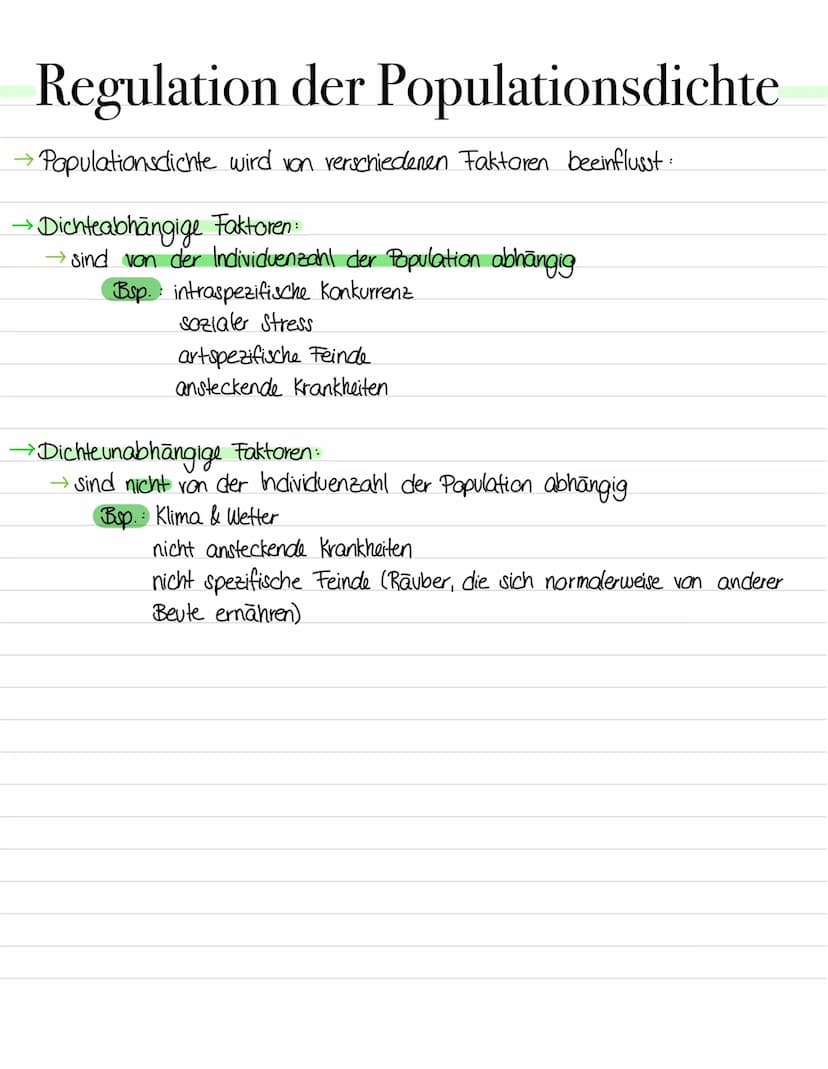 Populationswachstum
→ Individuenzahl von Populationen andert sich durch Vermehrung & Tod ständig
→ Wachstum findet nur staff, wenn die Gebur