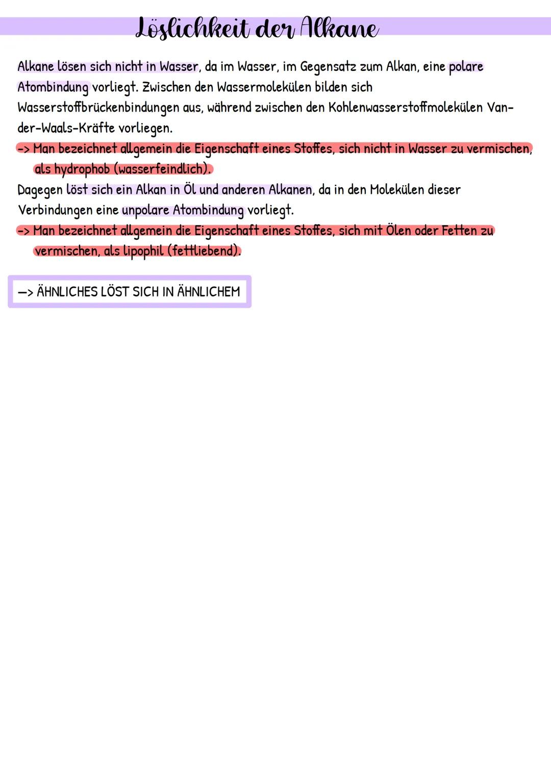 Namen
Methan
Ethan
Propan
Butan
Pentan
Hexan
Heptan
Octan
Nonan
Decan
Hexadecan
Die homologe Reihe der Alkane
Summenformel
CH₂
C₂H6
C3 Hg
Cy