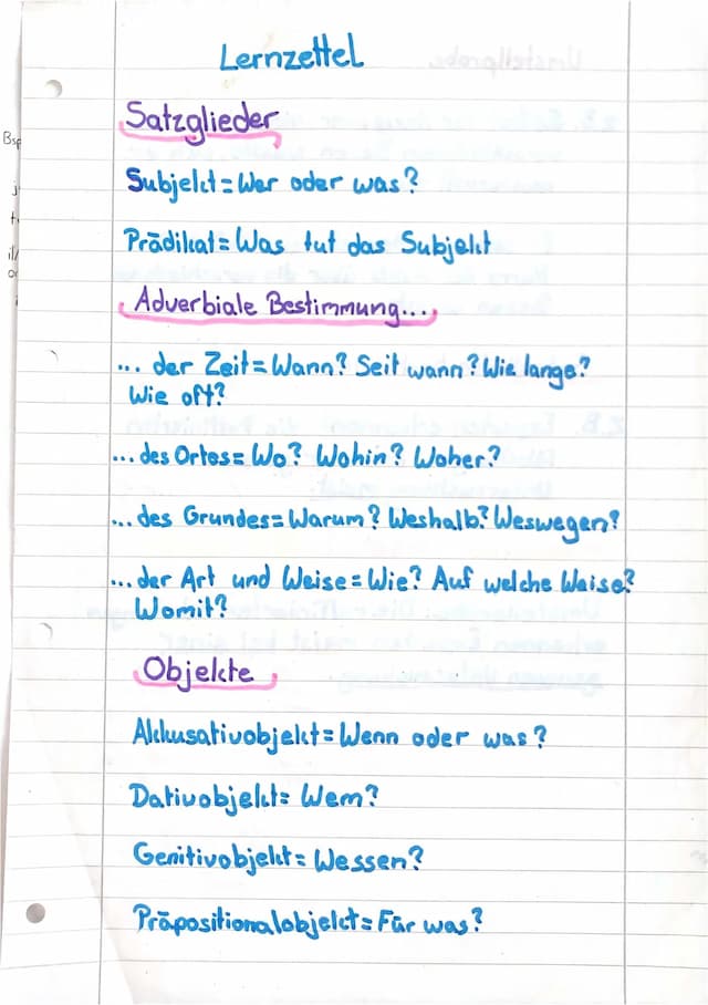 Know Lernzettel Satzglieder Attribute und Groß und Kleinschreibung  thumbnail