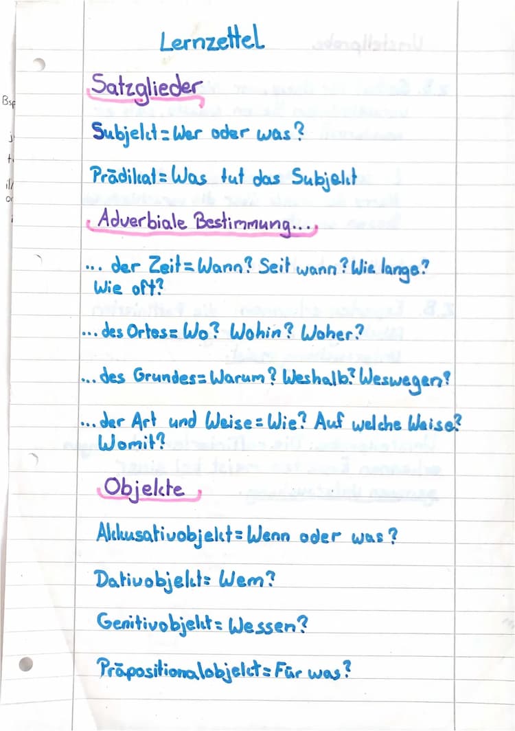 Know Lernzettel Satzglieder Attribute und Groß und Kleinschreibung  thumbnail
