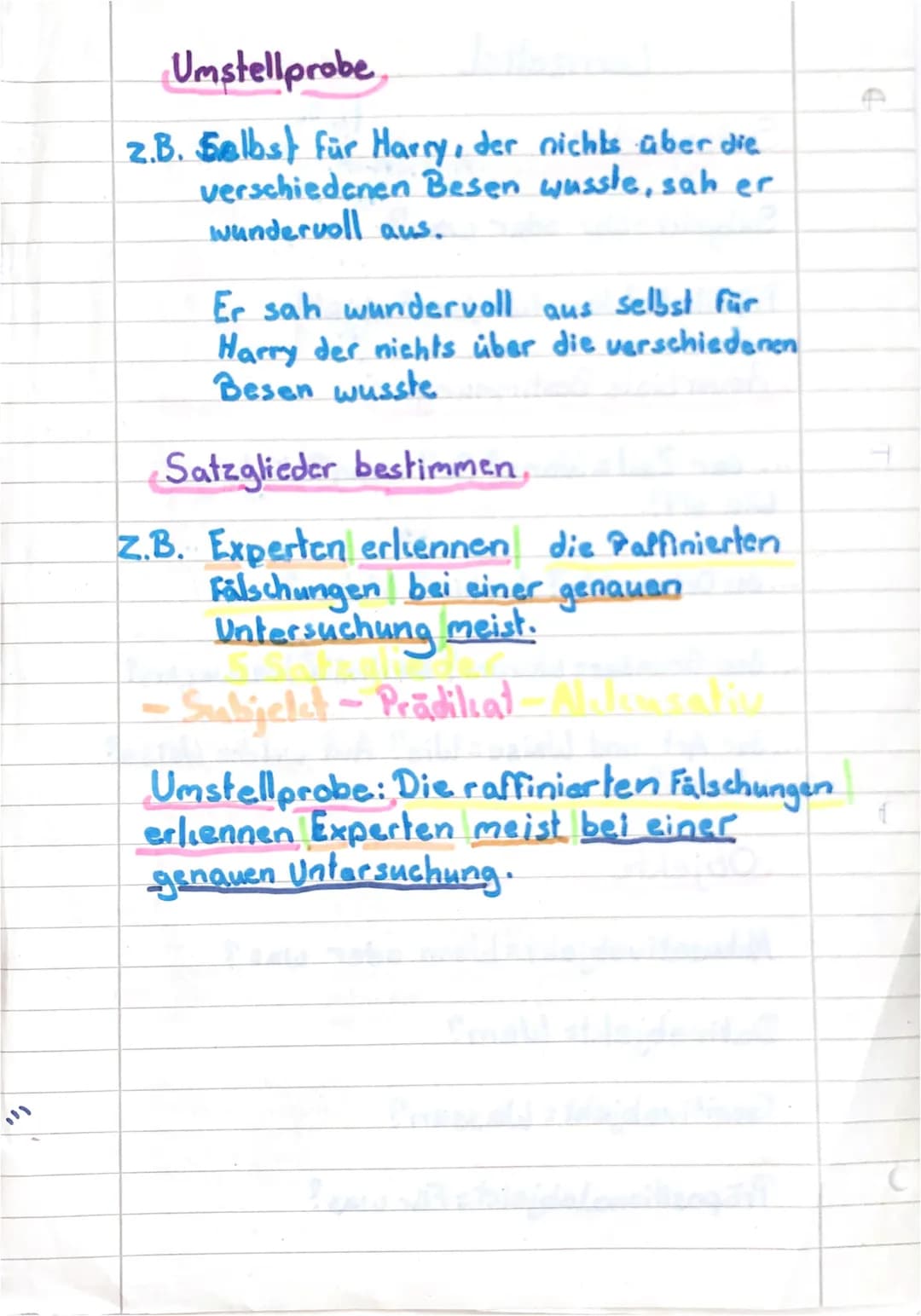 Bsp
J
to
ilz
or
Lernzettel adongllatımlı
Satzglieder
Subjekt Wer oder was?
Pradiliat= Was tut das Subjelit
Adverbiale Bestimmung.....
... de