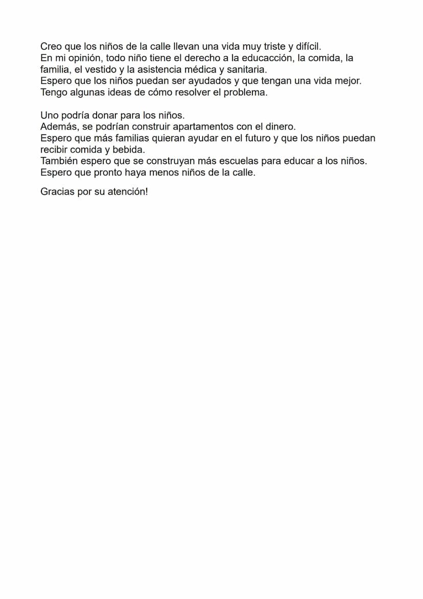 ●
●
Spanisch Straßenkinder
Hola, me llamo Lara y hoy quiero hablar sobre niños en la calle
Mi charla se divide en tres partes
Primero quiero